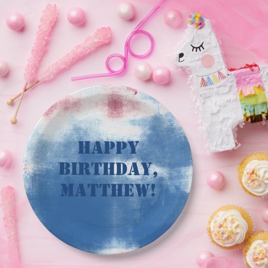 愛国的7月4日絞り染めパーソナライズされたパーティー ペーパープレート (パーティー)