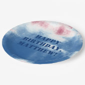 愛国的7月4日絞り染めパーソナライズされたパーティー ペーパープレート (アングル)