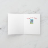 愛国的7月4日羊おもしろいフォーク芸術 シーズンカード (内部)