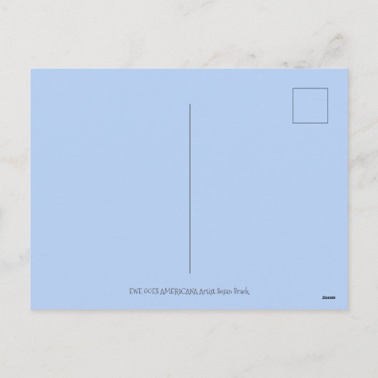 愛国的7月4日羊おもしろいフォーク芸術 シーズンポストカード (裏面)