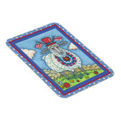 愛国的7月4日羊おもしろいフォーク芸術 マグネット (右側)