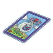 愛国的7月4日羊おもしろいフォーク芸術 マグネット (左側)