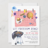 愛国的7月4日BBQパーティー 招待状 (正面)