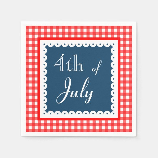 愛国的7月4日BBQピクニックナプキンス スタンダードカクテルナプキン (正面)