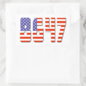 愛国的8647 長方形シール (バッグ)