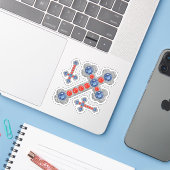 「愛国的」サファフェイクイア – ルビー – シルバークロス – シール (ノートパソコンとiPhone)