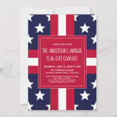 愛国的、旗の日、夏のパーティー、料理招待状 招待状 (正面)