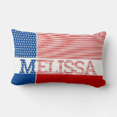 愛国的❤️赤白青🤍💙スターストライプズ名 ランバークッション (裏面)