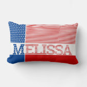 愛国的❤️赤白青🤍💙スターストライプズ名 ランバークッション (正面)