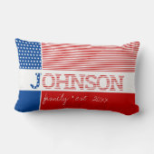 愛国的❤️赤白青🤍💙スターストライプズ家族 ランバークッション (裏面)