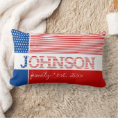 愛国的❤️赤白青🤍💙スターストライプズ家族 ランバークッション (ブランケット)