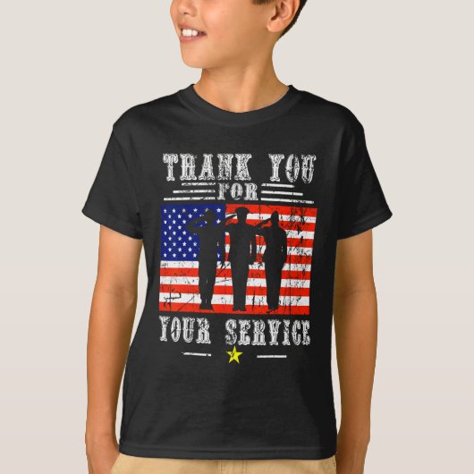 愛国的 - 退役軍人のためのサンクスギビング Tシャツ (正面)