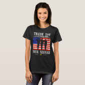 愛国的 - 退役軍人への感謝の気持ち D Tシャツ (正面フル)
