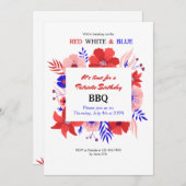 愛国的BBQパーティの招待状 招待状 (正面/裏面)