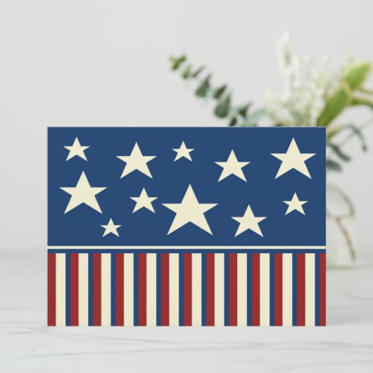 愛国的BBQピクニックサマーパーティの招待状 招待状 (スタンド正面)