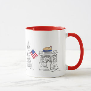 愛国的NYCニューヨーク市ランドマークUSA 7月4日 マグカップ