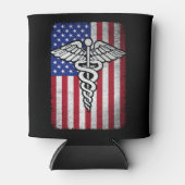 愛国的RN登録ナースアメリカ国旗 缶クーラー (正面)