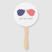 愛国的USAアヴィエーターサングラス独自の文字を追加 ハンドファン (正面)