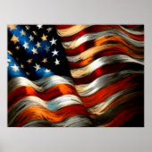 愛国的USA国旗の懸命パステル ポスター (正面)