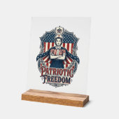 愛国看護師ベクターグラフィックTシャツ_1 アクリルサイン (傾斜)