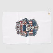愛国看護師ベクターグラフィックTシャツ_1 ゴルフタオル (横)