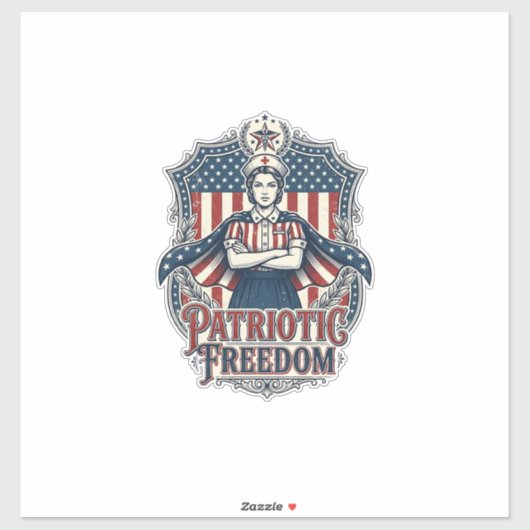 愛国看護師ベクターグラフィックTシャツ_1 シール (シート)