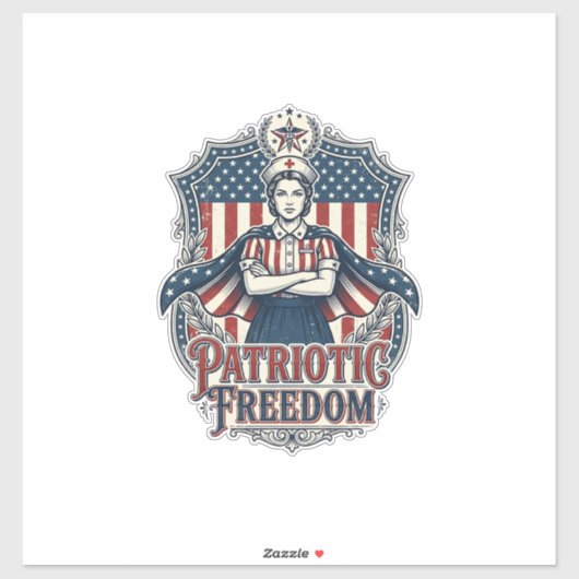 愛国看護師ベクターグラフィックTシャツ_1 シール (シート)
