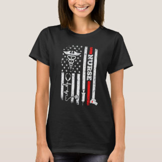 愛国看護師 アメリカ国旗 卒業 学校 誕生日 RN Tシャツ