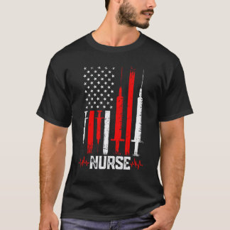 愛国看護師 アメリカ国旗 卒業 学校 誕生日 RN Tシャツ