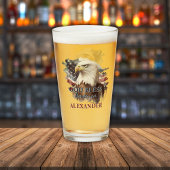 愛国神モノグラムの祝福アメリカワシ タンブラーグラス