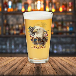愛国神モノグラムの祝福アメリカワシ タンブラーグラス