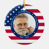 愛国米国国旗カスタムの2写真記念 セラミックオーナメント (裏面)