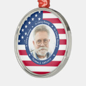愛国米国国旗カスタムの2写真記念 メタルオーナメント (左)