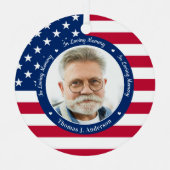 愛国米国国旗カスタムの2写真記念 メタルオーナメント (正面)