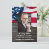 愛国米国国旗退役軍人メモリアル葬儀 サンキューカード (スタンド正面)