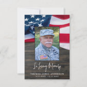 愛国米国国旗退役軍人写真追悼式 サンキューカード (正面)