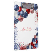 愛国米国赤白青バルーン紙吹雪 クリップボード (右)