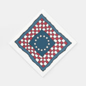 愛国素朴的アメリカーナキルトパターンUSAアート スタンダードランチョンナプキン (角)