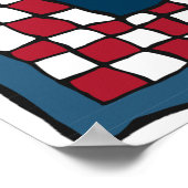 愛国素朴的アメリカーナキルトパターンUSAアート ポスター (角)