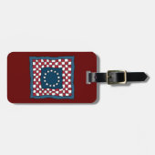 愛国素朴的アメリカーナキルトパターンUSAアート ラゲッジタグ (正面横)