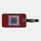 愛国素朴的アメリカーナキルトパターンUSAアート ラゲッジタグ (裏面横)