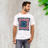 愛国素朴的アメリカーナキルトパターンUSAアート Tシャツ
