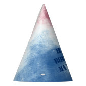 愛国絞り染めレッドブルーパーソナライズされたパーティー パーティーハット (左)