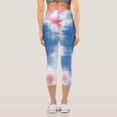 愛国絞り染め赤、白、青 カプリレギンス (裏面)