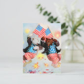 愛国者くまは7月4日を祝います ポストカード (スタンド正面)