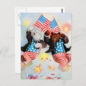 愛国者くまは7月4日を祝います ポストカード (正面/裏面)