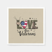 愛国者たちを称えよう ヴェテランズ・デイ 誇りある軍人の日 スタンダードカクテルナプキン (正面)