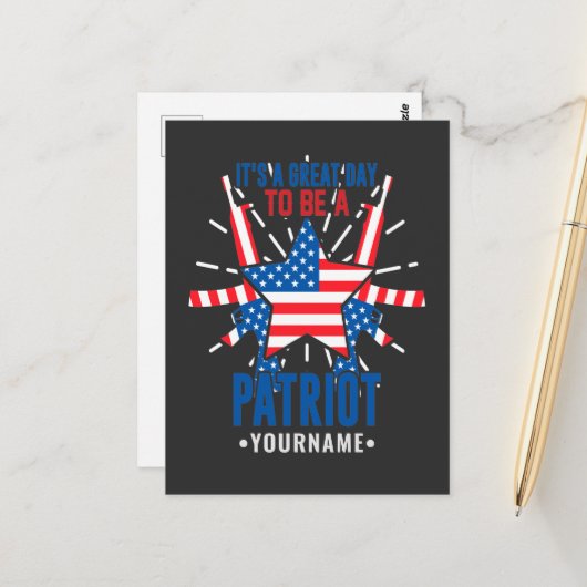 愛国者である今日は最高の日だ ポストカード (正面/裏面インサイチュ)