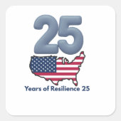 愛国者の日25周年 9/11 復興の年々 スクエアシール (正面)
