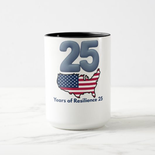 愛国者の日25周年 9/11 復興の年々 マグカップ (中央)